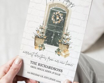New Home for the Holidays Card – New Address Announcement – Holiday Moving Announcement – Printable or Editable Template