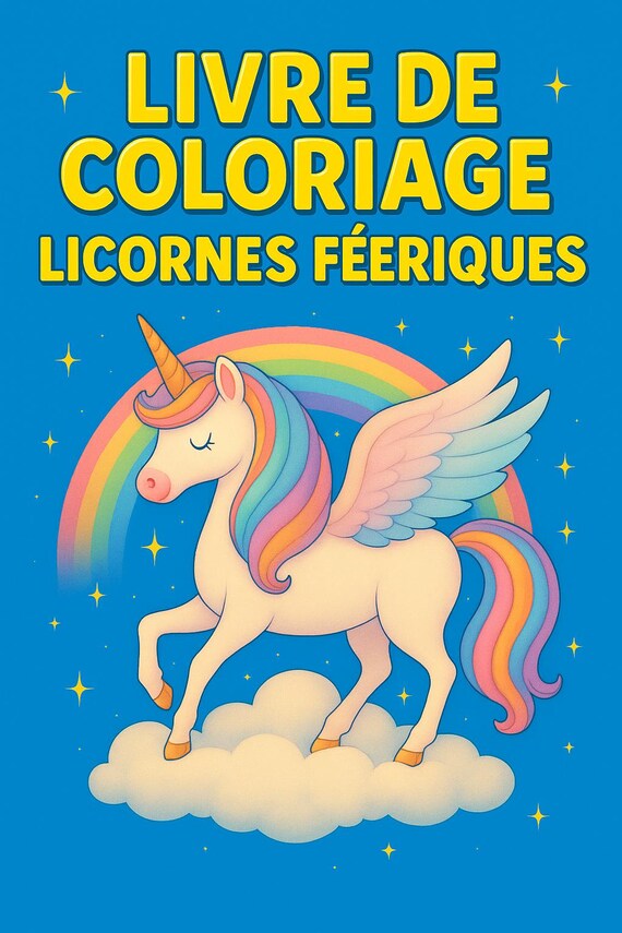 Livre de Coloriage Licornes à Imprimer - 50 pages Magiques - Licornes Féeriques pour Enfants dès 3 Ans - Activité Créative Fille Garçon