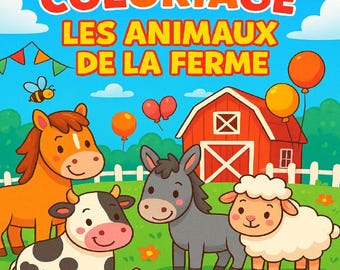 Farm Animals Coloring Book to Print - 50 PDF Pages for Ages 3 and Up - Cow, Pig, Chicken, Sheep - Children's Activity Laura Scott