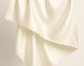 Light Beige Square 41*41 Organic Scarf Pure Real Japanese Mulberry Silk Charmeuse Scarf for Woman Unique Luxury Birthday Gift for Her 22 mom