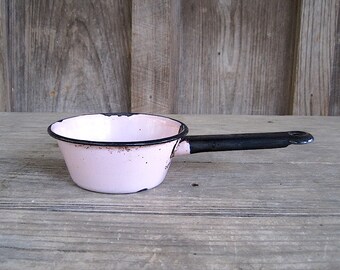 Small Pink and Black Enamel Ware Pan