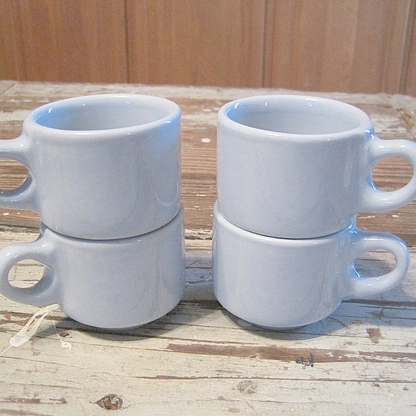 Four Vintage Blue Buffalo Restaurant Ware Coffee Mugs