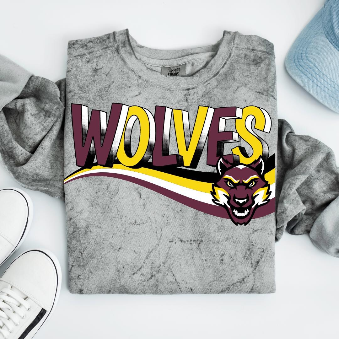 Utley Wolves Wolves, Custom School Color, School Mascot DTF Transfers, Ready to ...