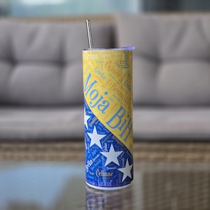 Bosnia Herzegovina Flag with Cities Stainless Tumbler - Moja BiH