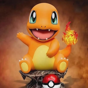 Fichier STL Salamèche pour impression 3D de haute qualité modèle 3D fichier numérique Figurine Manga Anime démarreur rouge feu Gen 1 Pikachu