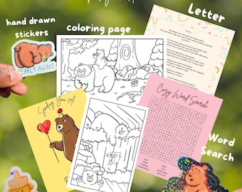 Hue Got Mail| Happy Mail, Postcard, Coloring Page | Bear Theme (May Edition)