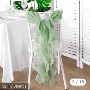 Elegant sage green chair sash