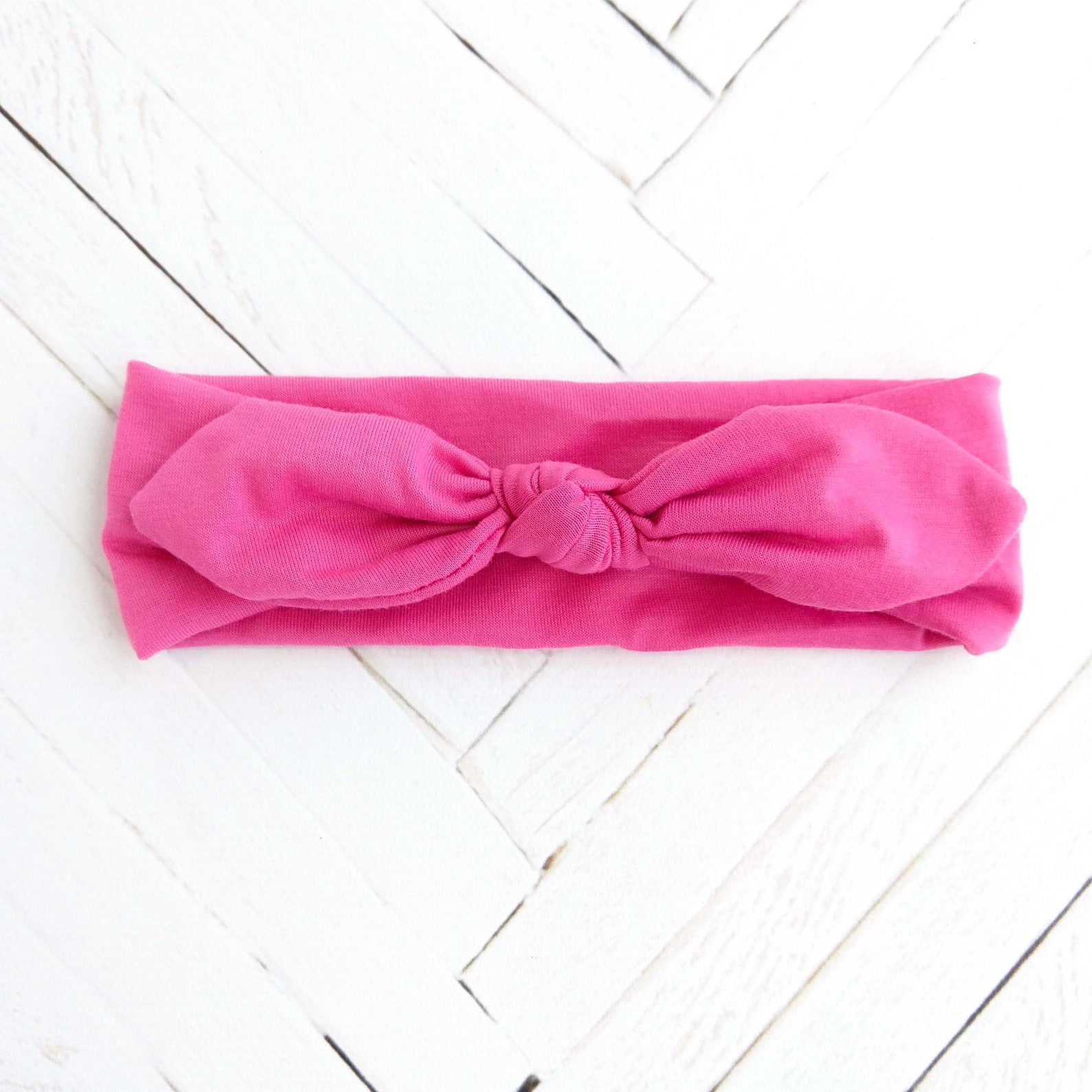 Hot Pink Knot Jersey Headband Baby Knot Headband Infant Etsy