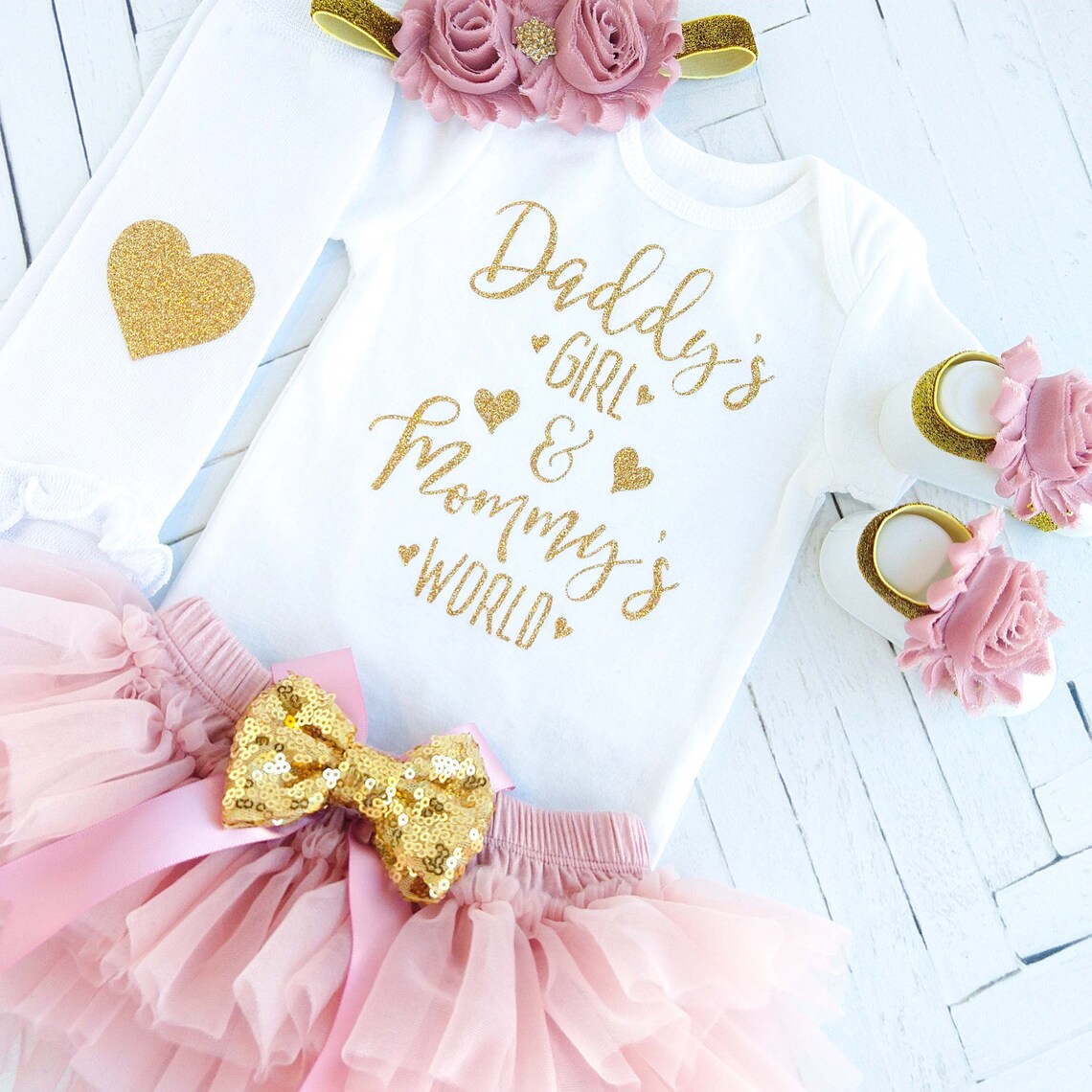 Baby Girl Coming Home Outfit Daddy's Girl & Mommy's Etsy