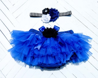 Baby Tutu Bloomer Set, Royal Blue Tutu Bloomer and Headband, Baby Police Outfit, Thin Blue Line, Back the Blue Outfit, Photo Prop, Newborn