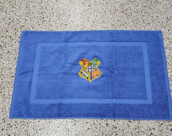 Harry Potter Hogwarts Shield Bath Embroidered Bath Mat - Pick Color of Mat