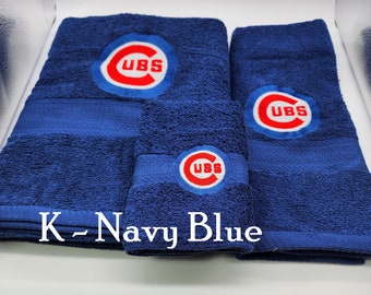 Chicago Cubs - Embroidered Towels - Bath Sheet, Bath Towel, Hand Towel and Washcloth - Order Set or Individually
