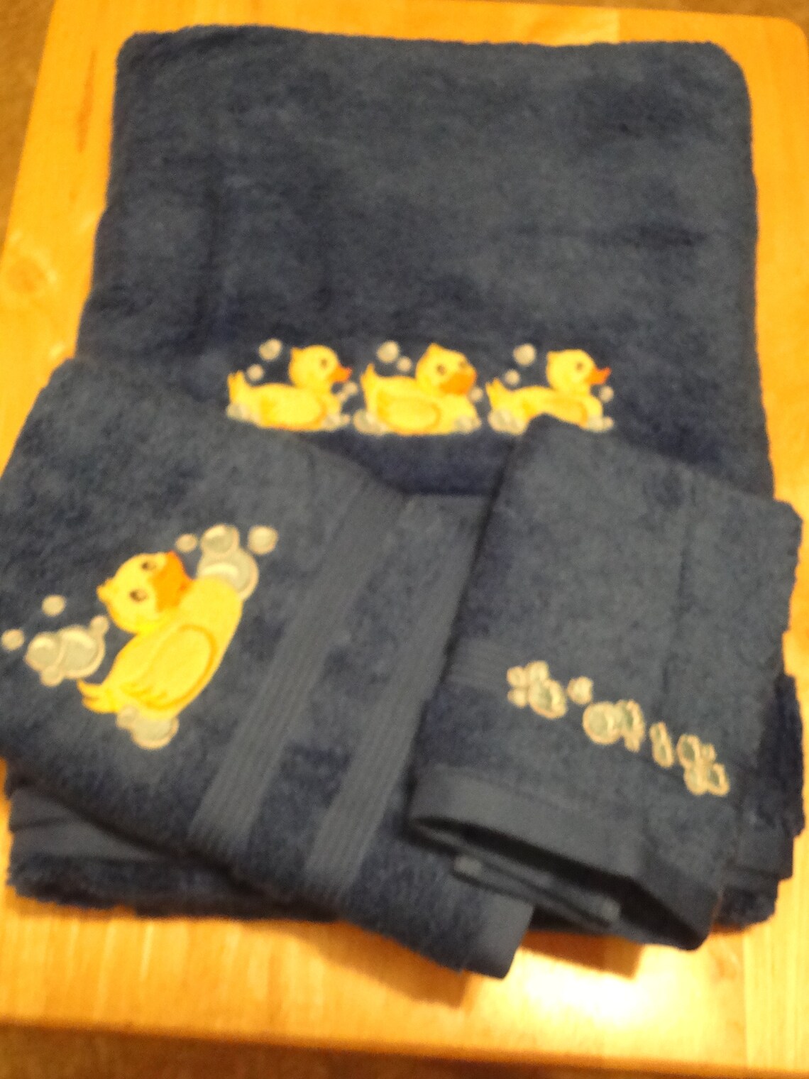 Rubber Ducky Embroidered Bath Towel Set Bath Towel Hand Etsy