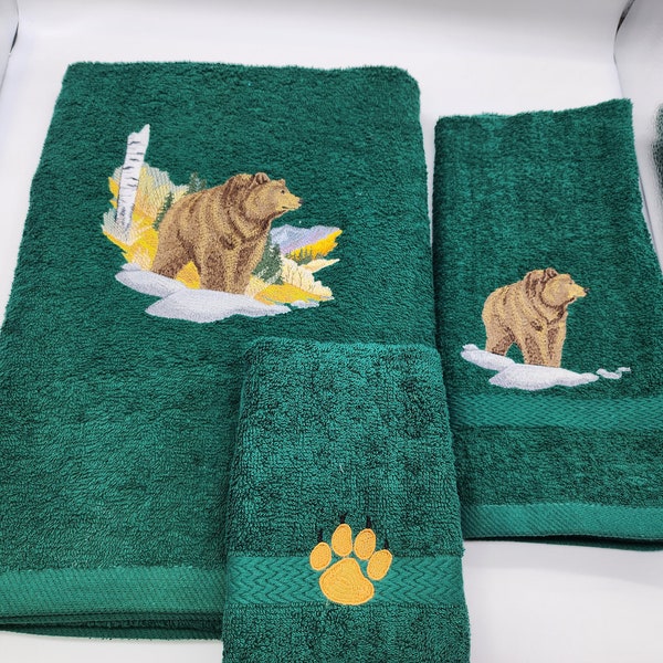 Hunter Green Bath Towel Etsy