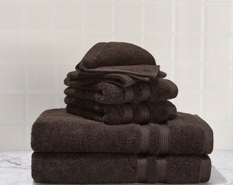 W - Black Bath Towels