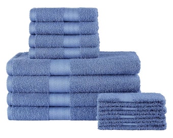 Blue Bath Towel Set Color