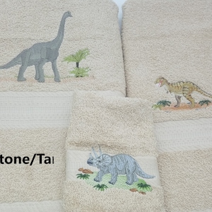 Dinosaurs Set One Brontosaurus T rex Triceratops Embroidered