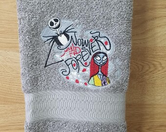 Nightmare Before Christmas - Embroidered Hand Towel - Choose Towel Color - Order One or More