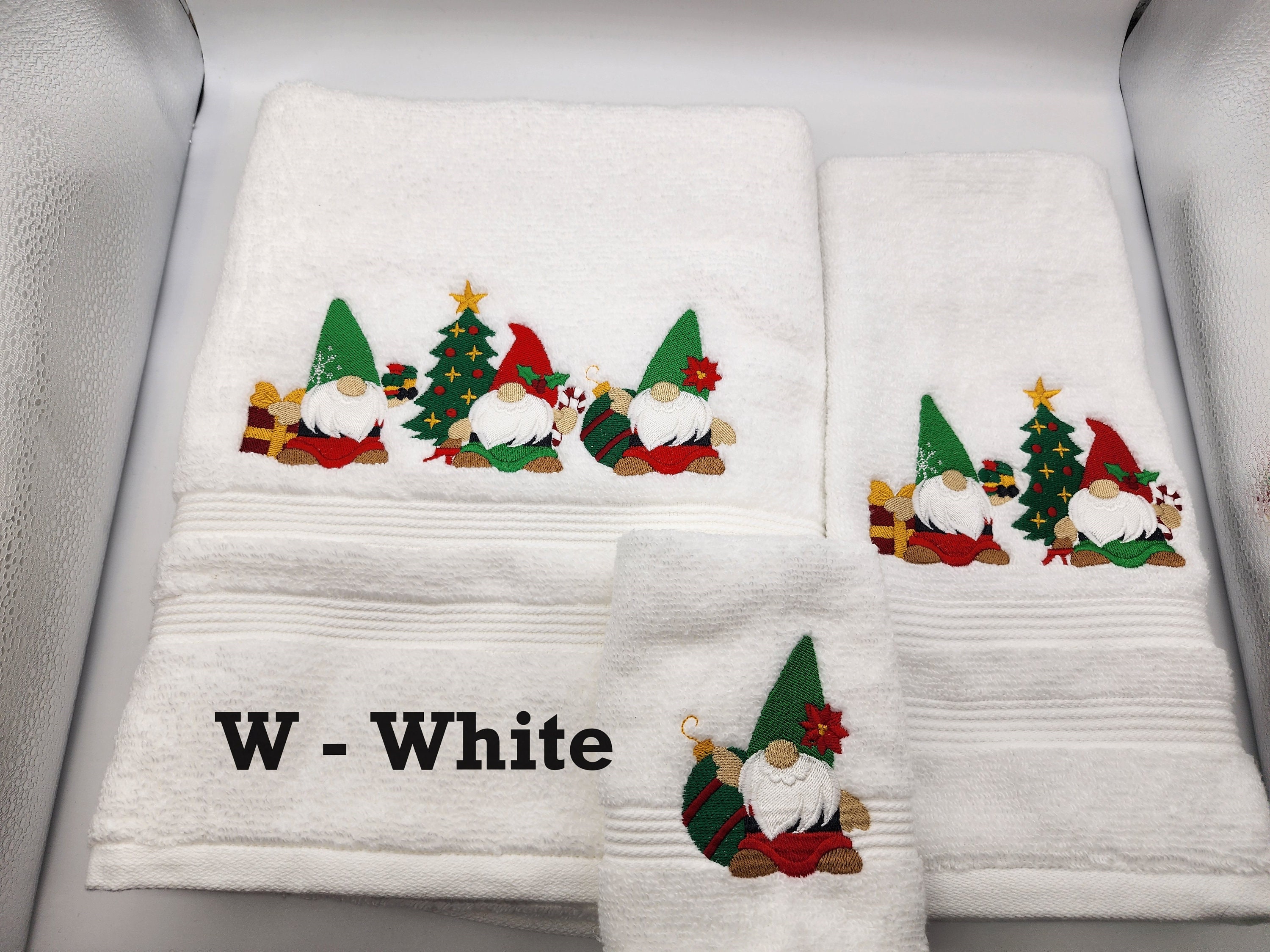 Christmas Gnome Towels Pick Towel Color and Set or Individually Bath Sheet,  Bath Towel, Hand Towel and Washcloth FREE SHIPPING 