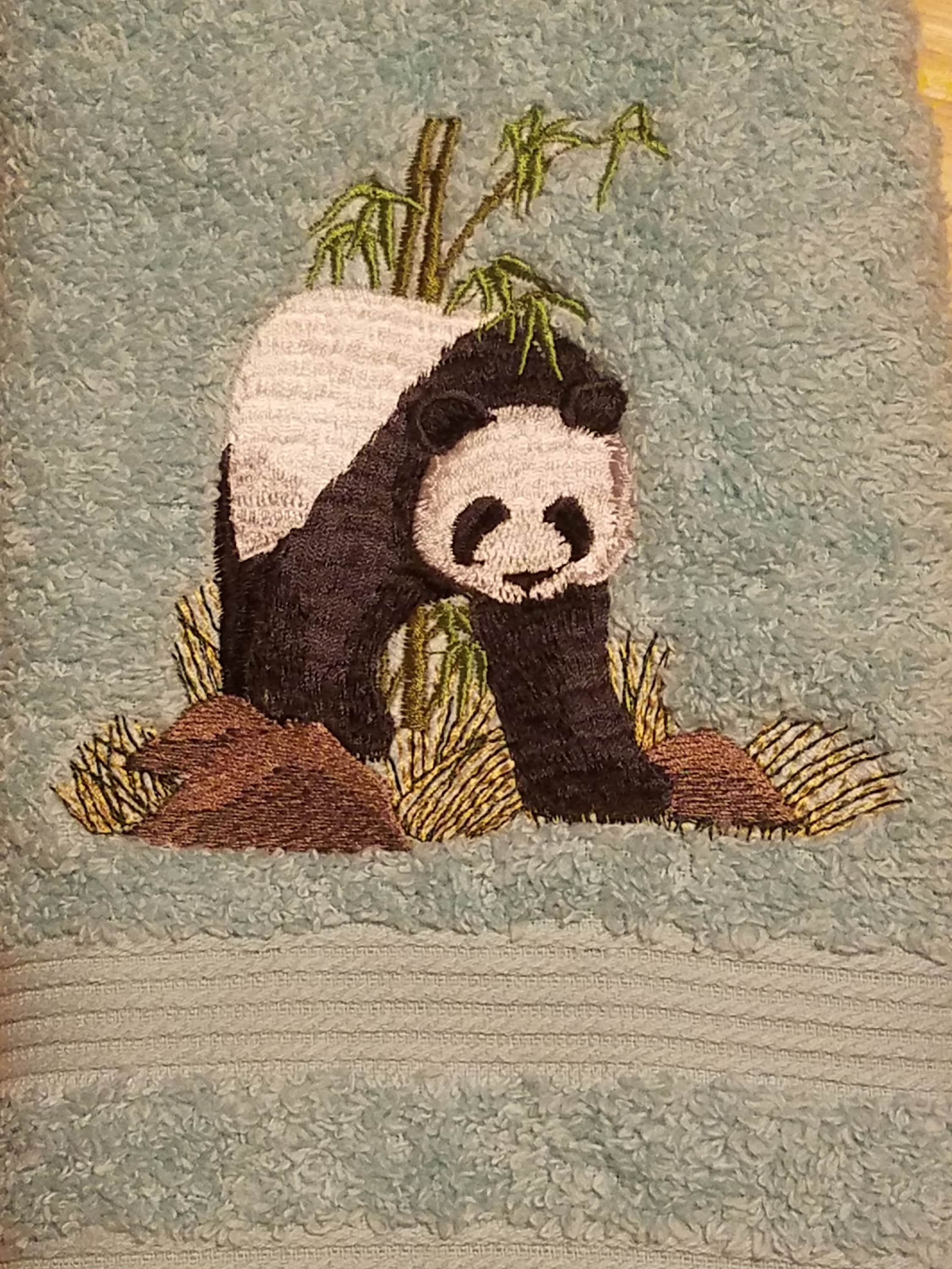 1pc Panda Embroidered Small Hand Towel