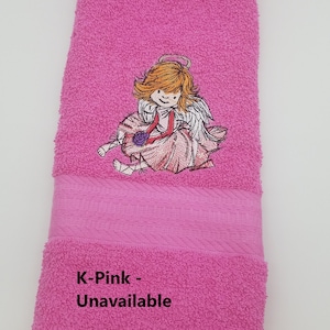 Angel Kid - Child Angel - Embroidered Hand Towels - Face Towel - Order One or More - Bathroom Decoration