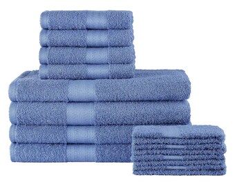 K - Blue Bath Towels