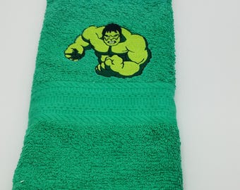 Hulk - Super Hero - Embroidered Hand Towels - Bathroom Decor