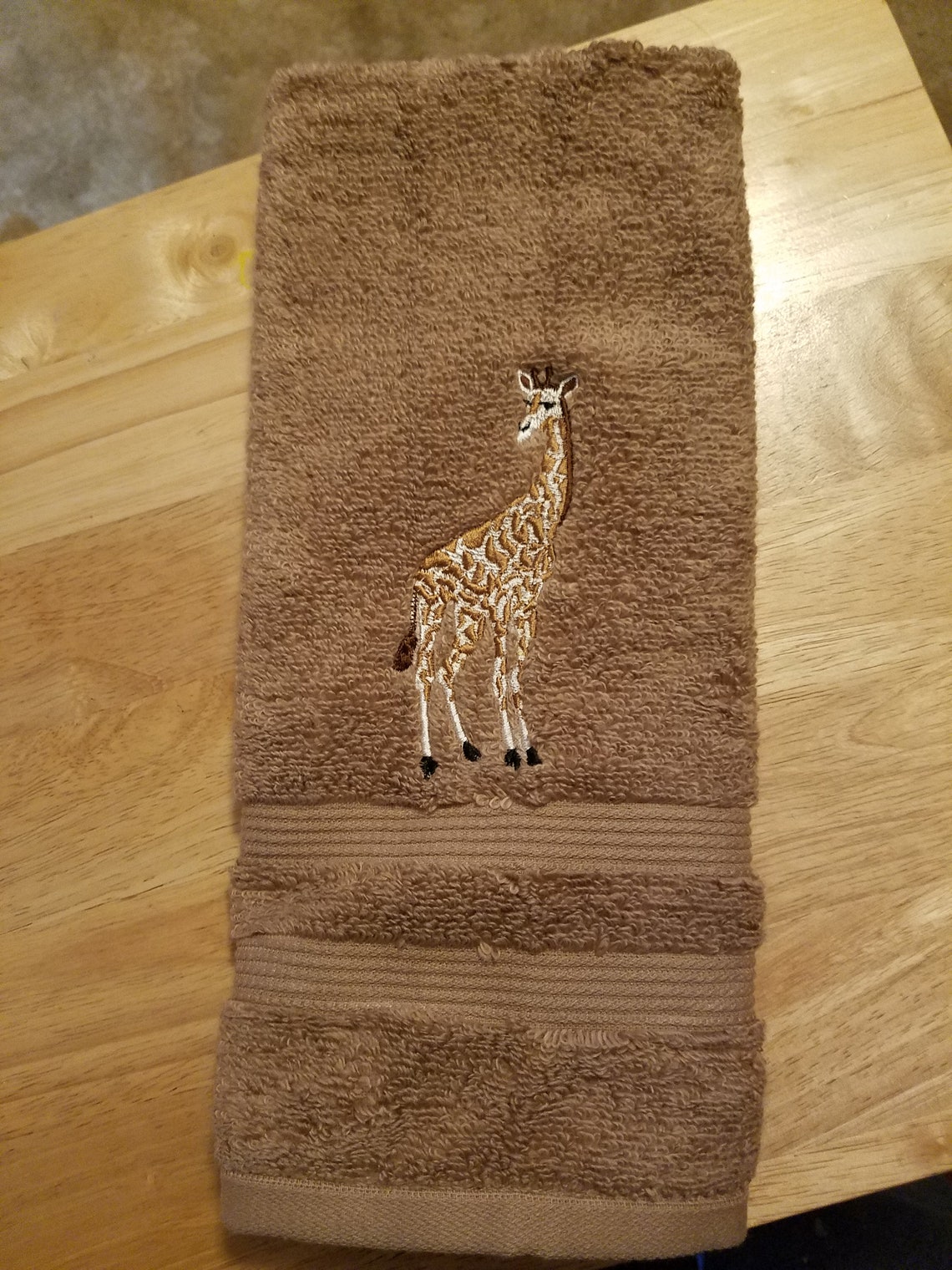 Giraffe embroidered Bath Towel Set Bath Towel Hand Towel Etsy