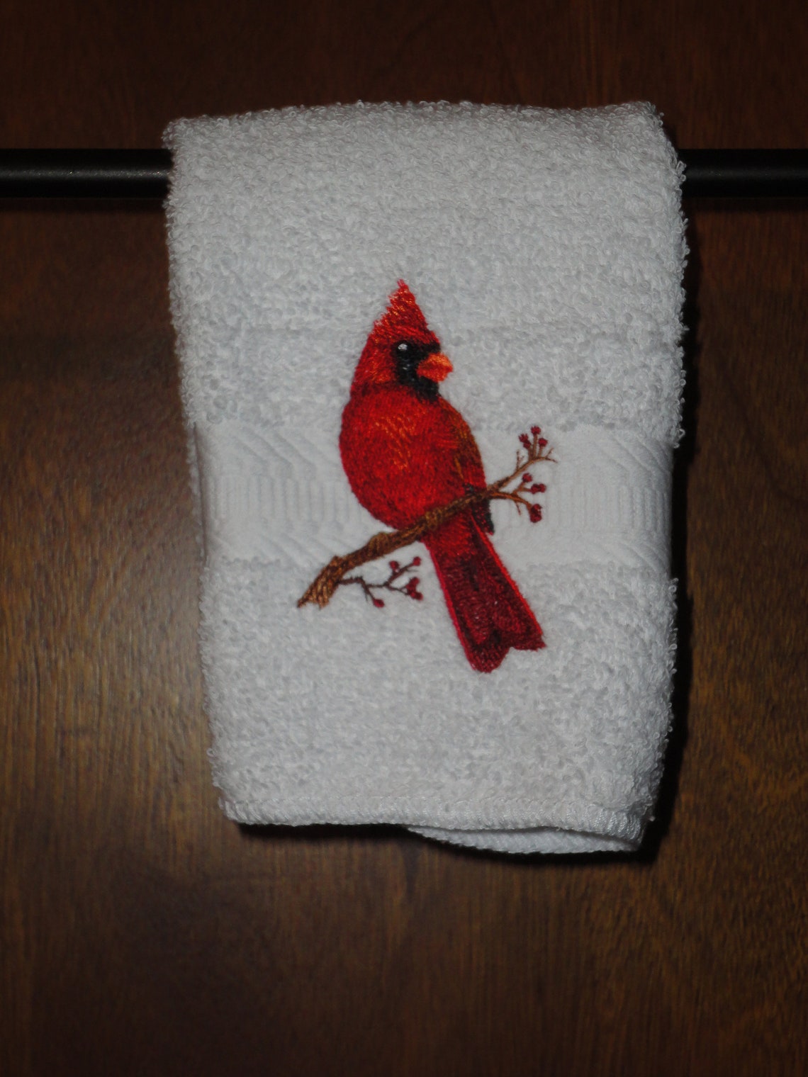 Cardinals Embroidered Bath Towel Set Bath Towel Hand Etsy