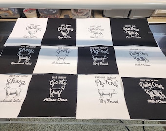 Black and White County Fair Quilt Blocks - 6 different blocks for a total of 12 blocks - 10" by 10" - Order Set or Individually