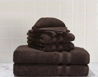 Black Bath Towel Set Color