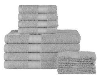 Silver Gray Bath Towel/Bath Sheet Blank Towels - Order Individually or Sets - Free Shipping
