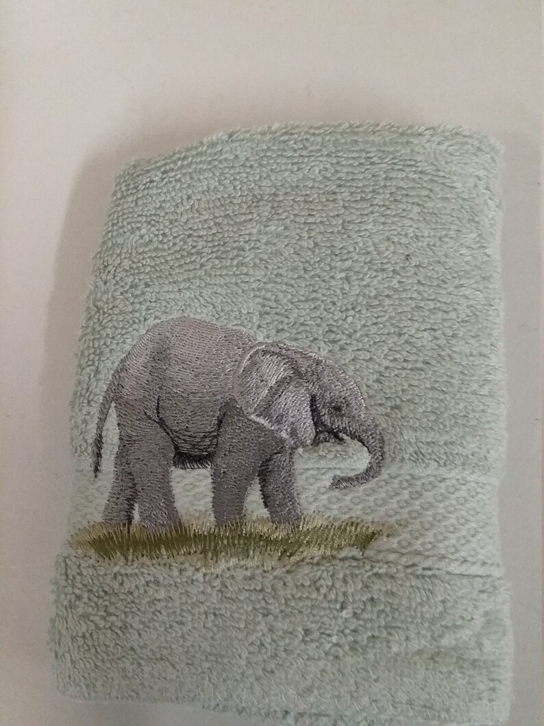 Elephants Embroidered Bath Towel Set Bath Towel Hand Etsy