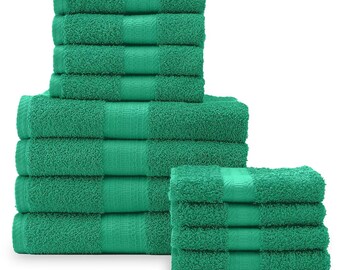 Green Bath Towel Set Color