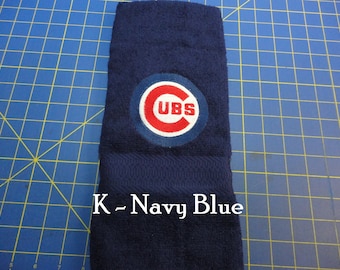 Chicago Cubs - Embroidered Hand Towels - Bathroom Decor - Free Shipping