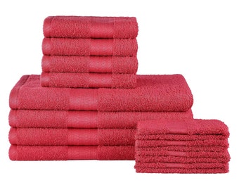 Red Bath Towel Set Color