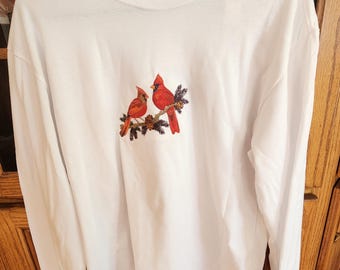 Redbirds Cardinals Embroidered T-Shirt - Pick Your Size (SM - 5 XL) and Color