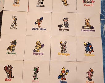 Adorable Set of Coloring Animals - 10" by 10" - Order Set or Individually
