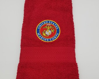 United State Marine Corp - Embroidered Hand Towels - Bathroom Decor