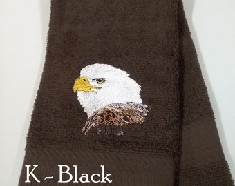 Eagle Head - Embroidered Hand Towels - Face Towel - Bathroom Decoration - Order One or More - Free Shipping