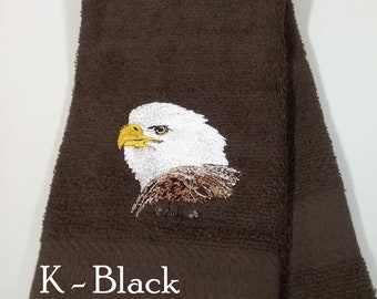 Eagle Head - Embroidered Hand Towels - Face Towel - Bathroom Decoration - Order One or More