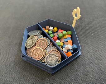 Magnetic Hex Game Trays – Modular Token Holders for Board Games – 3D Printed Organizer