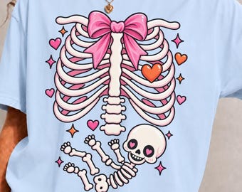 Schwangerschaftsshirt mit Skelettmotiv, Umstandsshirt mit Skelettmotiv für Halloween, Baby-Junge, Schwangerschaftsverkündung, Umstandsshirt