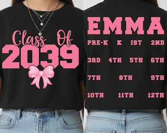 Class of 2039 Handprint Shirt, Class of 2039 Shirt Handprint Shirt, Personalized Class Of 2039 Shirt, Class of 2039 Memory Shirt For PreK-12