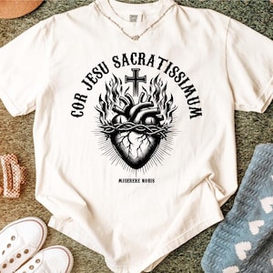 Sacred Heart of Jesus Shirt for Adults | Catholic Graphic Tee | Religious Christian Shirt | Devotional Jesus T-Shirt | Faith-Based Gift