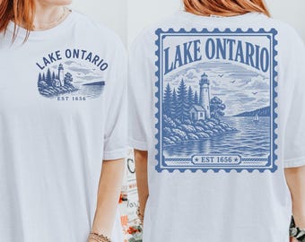 Ontariosee-Shirt, Vintage-T-Shirt mit dezentem Aktivismus-Motiv, Vorder- und Rückseite, Kanada-T-Shirt, Golf von Mexiko-Shirt mit subtilem Anti-Trump-Motiv, Reise-T-Shirt