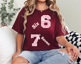 Camiseta viral de TikTok con el meme "6'7" / Camiseta sarcástica sobre la altura / Camiseta divertida de 6 pies 7 pulgadas / Camiseta de humor de moda en redes sociales / Regalo para TikTokers
