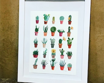 Cactus and other plants print