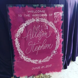 Kundenspezifische Bestellung von Acrylbeschilderung für Ihre Hochzeit oder andere Veranstaltungen