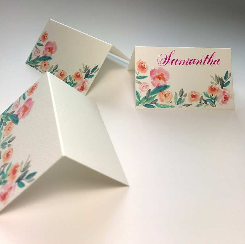 Place Cards Floral Set of 10 Size 2.0 x 3.5 inches Etsy